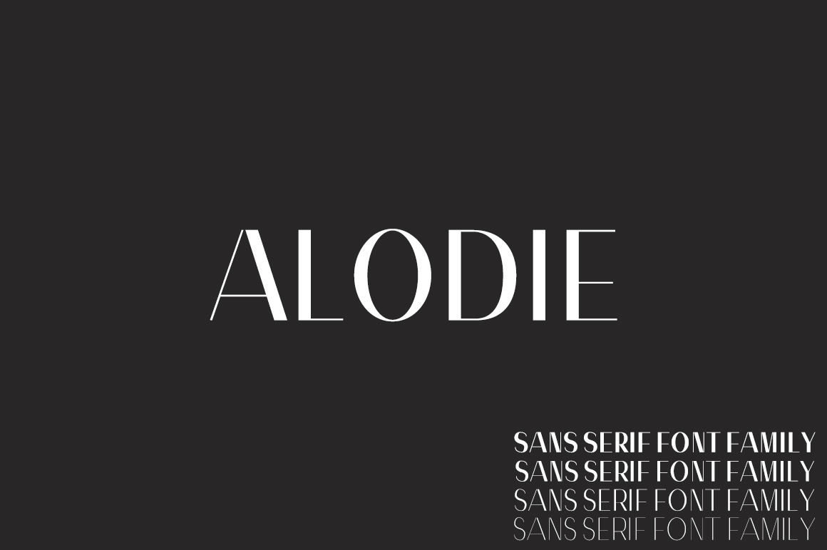 Alodie Font: Elevating Digital Layouts with Modern Sans Serif Style